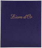 Exacompta 5x Gastenboek Balacron omslag met opschrift Livre d'Or - 140 pagina's - 21x19cm verticaal - Geassorteerd - 982E