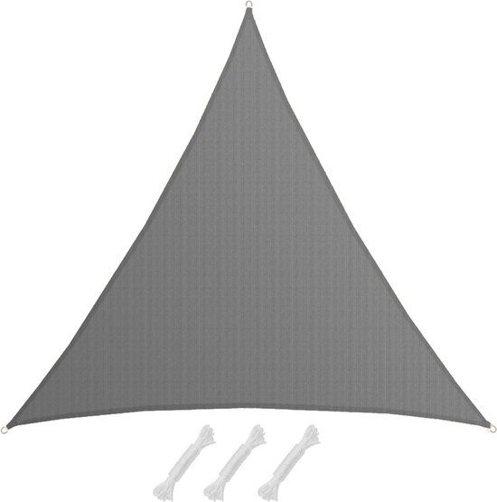 AMANKA Zonneluifel Driehoekig 8x8x8 - Grijs - Waterdoorlatend - 90% UV Bescherming