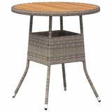 vidaXL Eettafel Grijs en Acacia 70 x 70 x 73 cm