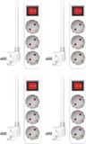ELRO 4-Pack ES103S-W Stekkerdoos 3-voudig met schakelaar en 1,5m snoer