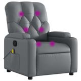 VidaXL Elektrische Massagestoel Grijs Kunstleer