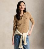 Polo Ralph Lauren Pull polo en laine et cachemire marron (XS)
