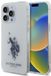 U.S. Polo Assn. Housse de téléphone Logo brillant pour iPhone 15 Pro Max Blanc TPU