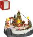 Luville Village de Noël Scène de sapin de Noël avec patinoire - Décoration de Noël avec figurines mobiles et éclairage LED - Guirlande à piles - Guirlandes de Noël d'intérieur - 22 x 22 x 18,5 cm - Blanc