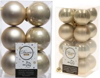 Decoris Kaemingk B.V. Kerstversiering kunststof kerstballen parel/champagne 4-6 cm pakket van 40x stuks