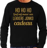 Bellatio Decorations Foute kersttrui/sweater voor heren - Hohoho jonko cadeau - zwart - glitter goud M