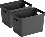 Sunware Opbergbox Sigma - 4x - kunststof - antraciet - 18 liter