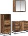 vidaXL Badkamermeubel Set 3-delig Oud Hout 80 x 33 x 60 cm Bewerkt hout