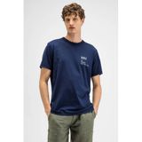 Butcher of Blue regular fit T-shirt met backprint - donkerblauw