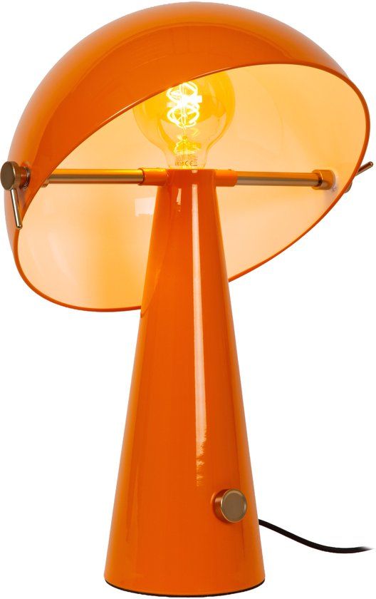 Lucide BARONE - Tafellamp - Ø 38 cm - 1xE27 - Oranje