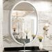 Omgoods - Miroir de salle de bain ovale cadre en métal 40x30cm - Miroir mural décoratif pour salon et chambre à coucher