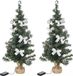 Haushalt International 2x Arbre de Noël artificiel 75 cm avec décorations de Noël et éclairage