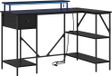 Bureau bois modifié noir chêne 120 x 79 x 86,5 cm