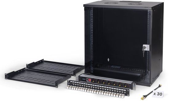 Digitus DN-49207-SET rack 12U Wandrek Zwart