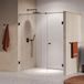 Brauer Void - Porte de douche - 2 pièces - Verre transparent - 180 x 200 cm - Réversible - avec porte battante 70 cm - Mural - incl. revêtement en verre - PVD Gunmetal