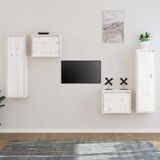 Maison Exclusive - Meuble TV, set de 4, blanc, pin massif