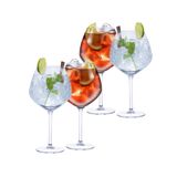 Alpina Gin Tonic cocktailglazen - 12x stuks - 730 ml - voor Aperol Spritz - glazen - glas