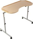NRS Healthcare Bed/Stoel Tafel - Hout/RVS - Bruin - 48 cm x 110 cm x 91 cm - Hoogte instelbaar