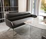 Banc de salle à manger Taya-Flex 200 cm microfibre anthracite vintage piètement croisé anguleux finition effet titane ressorts ensachés