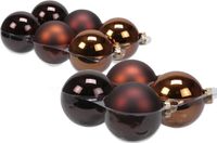 Merkloos / Sans marque Othmar Decorations Bv 20x stuks glazen kerstballen mahonie bruin 8 en 10 cm mat/glans
