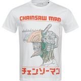 Chainsaw Man - Anime T-shirt - Three Tone Chainsaw - S tot XXL - voor Mannen - wit