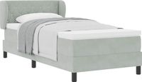 vidaXL Boxspring bed met hoofdeinde Lichtgrijs 90 x 200 cm Fluweel