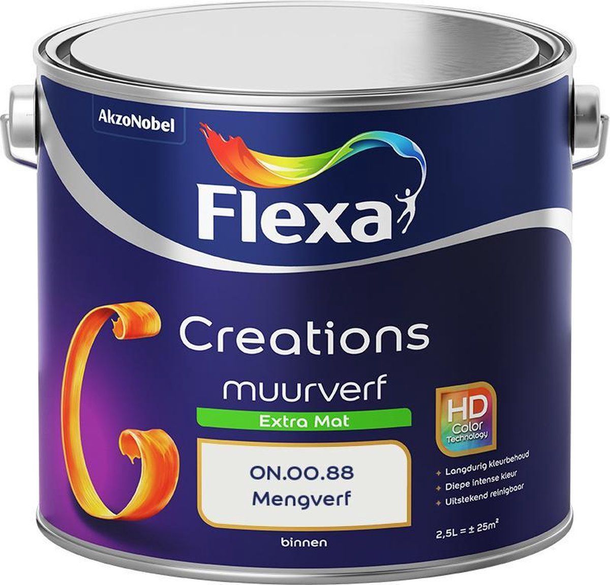 FLEXA Creations Muurverf - Extra Mat - Mengkleuren Collectie - ON.00.88 - 2,5 Liter
