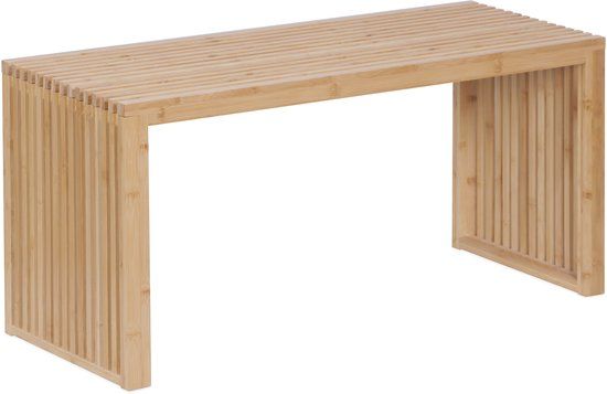 Merkloos Relaxdays Bankje bamboe - 43x90x33 cm - natuur