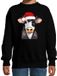 Bellatio Decorations Kersttrui / sweater boerderijdieren - kinderen - Koe - zwart - kerstmuts - Kerstmis 98/104