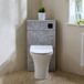 Hudson Reed Cluo Marbury Toilet sur pied Habillage de WC Montage d'angle Moderne Gris béton avec réservoir et bouton de chasse d'eau noir