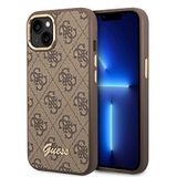 Guess Apple iPhone 14 Plus Back Cover Telefoonhoesje - Beschermende Polycarbonaat/PU-hoes - Bruin