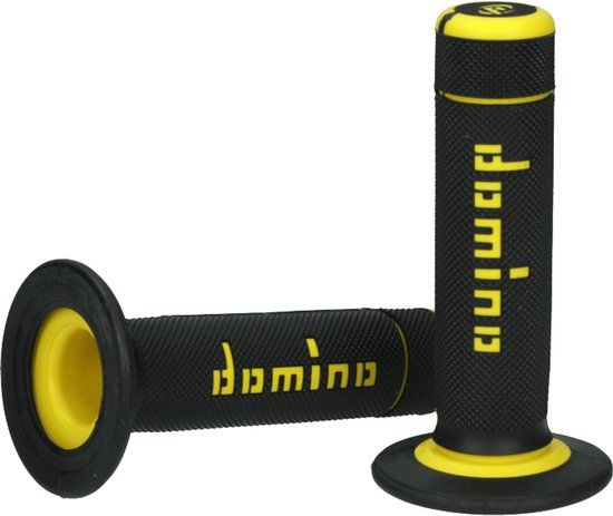 Domino handvat A020 zwart geel voor motor TT cross enduro 50 tot doos nieuw
