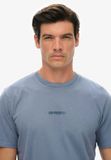 Superdry Micro Logo T-shirt Heren Flint Stone Blue Grey M