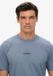 Superdry Micro Logo T-shirt Heren Flint Stone Blue Grey M