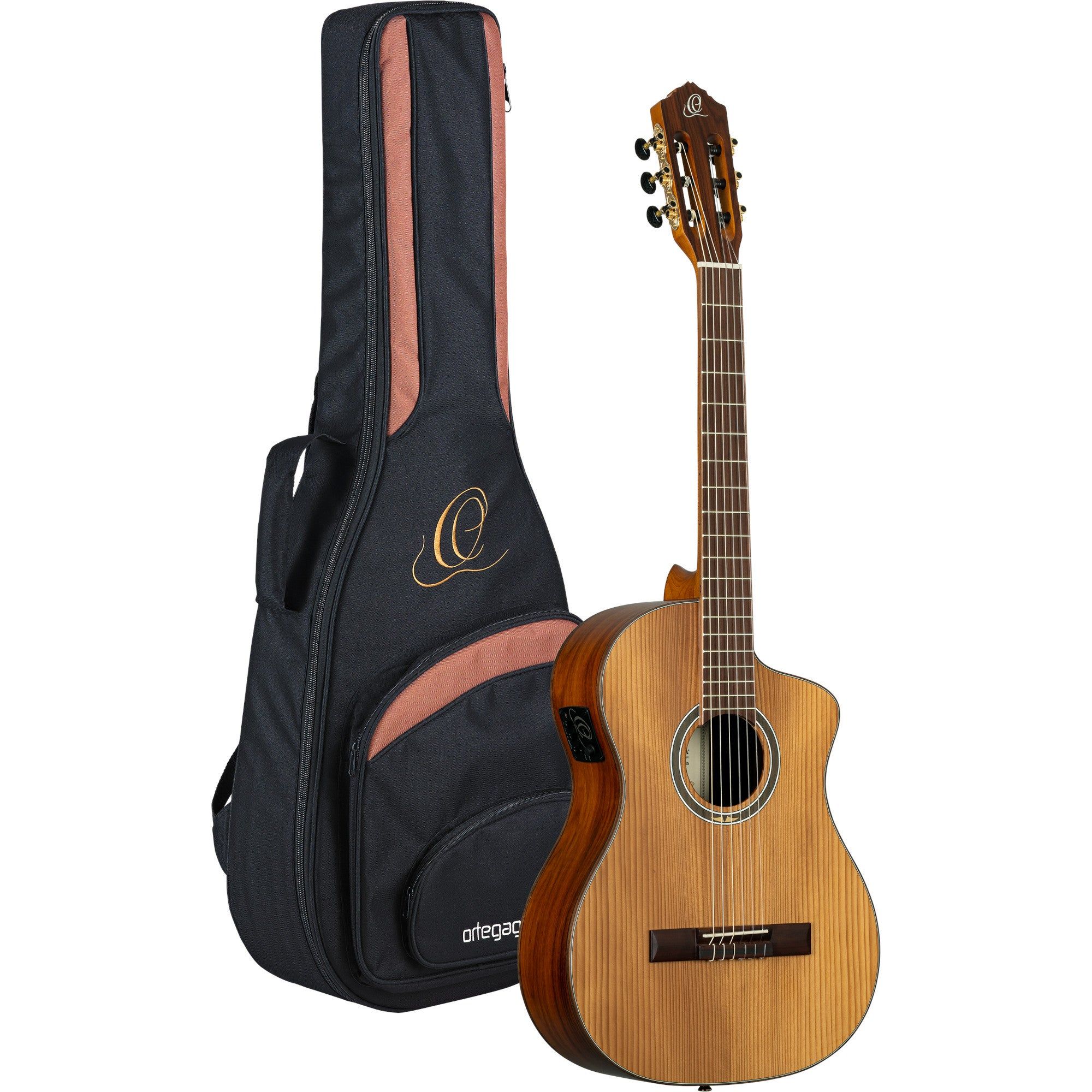 Ortega Thermo Series RCE23RO - Elektrisch-akoestische klassieke gitaar met gigbag