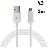 Phonillico® Kabel 2m voor console Xbox One, Xbox One S, Xbox One Elite, Xbox One X - Oplader Micro USB 2 meter [LOT 2]