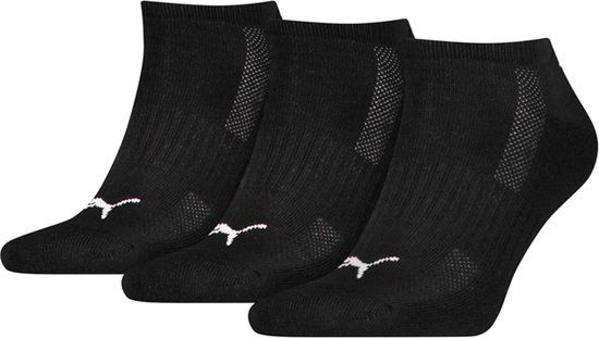 Puma 3-Paar Sneaker sokken met zachte badstof zool - Zwart - Maat 38