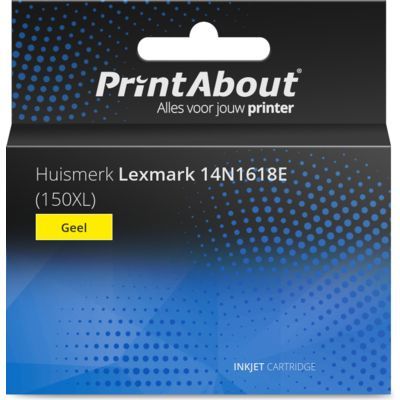 PrintAbout Huismerk 14N1618E (150XL) Yellow Ink Cartridge - High Capacity - Compatible with Lexmark