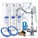 Aquaphor Kristall H Filtre à eau sous évier avec robinet de cuisine 3 voies Ari Retro 2 Chrome, adoucisseur d'eau K3 Kh K7, débit 2 L/min