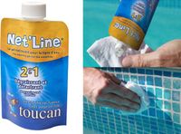 Toucan Net' Line Nettoyeur de ligne d'eau - Entretien de piscine - 300 ml - Bleu/Jaune