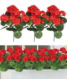 Merkloos Omgoods - 3 Stuks Realistische Kunstmatige Geraniums voor Buiten en Binnen