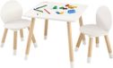 VEVOR Kinderzitgroep Kindertafel, 2 Kinderstoelen 1 Tafel Kinderzitgroep Van Grenenhout, Kindertafelset, Stal Kindermeubel Zitje voor Kinderen, Meisjes, Jongens, Speelkamer Kindermeubelset Wit