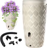 KADAX Regenton met plantenbak, 240 liter, crème