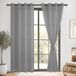 DWCN Sheer Voile gordijn, transparant, gordijn met ingestanste ringen, 2 stuks, met ogen, voor woonkamer, babykamer, slaapkamer, donkergrijs, 210 x 132 cm (h x b)