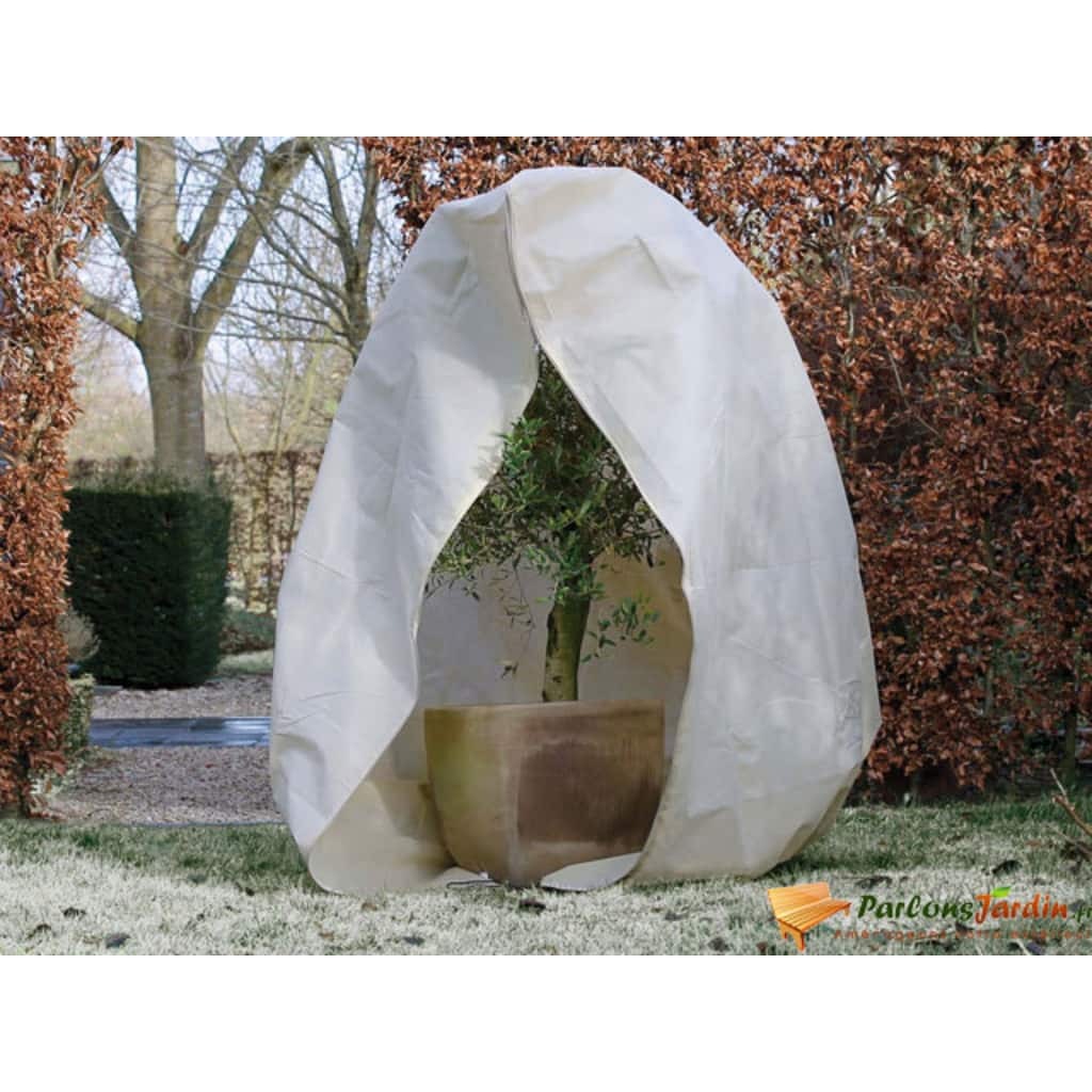 Nature Winterhoes met rits 70 g/m² 200x200x250 cm fleece beige