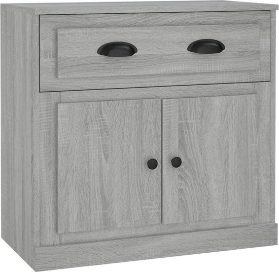 vidaXL Dressoir 70x35,5x67,5 cm Bewerkt Hout Grijs Sonoma Eikenkleurig