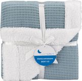 Babydeken Interbaby Babydeken Junior 80 x 110 cm Polyester Petrolblauw/Wit