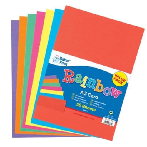 Baker Ross AV536 A3 Rainbow Card - Pack of 50