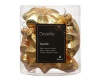 Decoris Ster glas shiny matt with gold flower decoration II