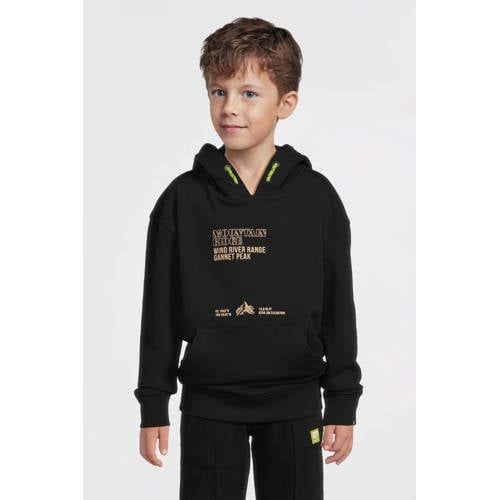 Me & My Monkey hoodie met printopdruk zwart
